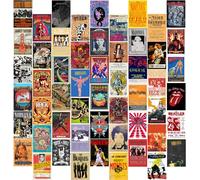 BAYKUL Rock Band Posters for Room Aesthetic 90s, Vintage Rock Wall Collage Kit 54PCS, Retro Music Concert Album Wall Decor (4x6 inch) Nirvana Poster, Band Posters Vintage Room Decor, 70s Decor