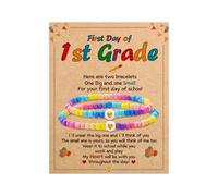 BAYLAY Back to School Bracelet - First Day of School Preschool/Kindergarten/1st Grade/2nd Grade/Back to School Stuff Gifts Supplies Mommy and Me Mommy Daughter Bracelets Heart Beaded Bracelets Gifts