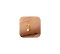 BAYLAY Cross Bracelet for Women Girls, 14K Gold Plated Letter Initial Bracelets Dainty Gold Bracelet Easter Christian Religious Baptism Gifts for Teen Girls Gifts Trendy Stuff Gold Jewelry for Women