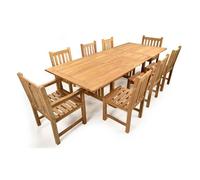 bayle wooden extending dining table with 8 chairs in natural