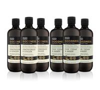 Baylis & Harding Goodness Body Wash Bundle: 3 x 500 ml Lemongrass & Ginger & 3 x 500 ml Oud, Cedar & Amber (6 bottles) - Vegan Friendly