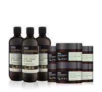 Baylis & Harding Goodness Oud, Cedar & Amber Bundle: 3 x 500 ml Body Wash & 6 x 450 g Salt Scrub - Vegan Friendly