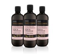 Baylis & Harding Goodness Rose & Geranium Natural Body Wash, 500 ml (Pack of 3)