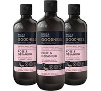 Baylis & Harding Goodness Rose & Geranium Natural Body Wash, 500 ml (Pack of 3)