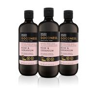 Baylis & Harding Goodness Rose & Geranium Natural Body Wash, 500 ml (Pack of 3) - Vegan Friendly
