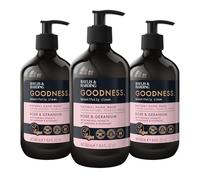 Baylis & Harding Goodness Rose & Geranium Natural Hand Wash, 500 ml (Pack of 3) - Vegan Friendly