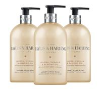 Baylis & Harding Jojoba, Vanilla & Almond Oil Hand Wash, 500 ml (Pack of 3) - Vegan Friendly
