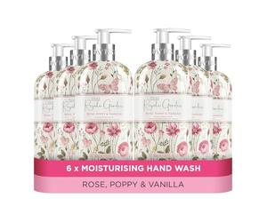 Baylis & Harding Royale Garden Luxury Hand Wash 500ml 6 pack | Rose, Poppy & Vanilla, Vegan Friendly, Made in UK