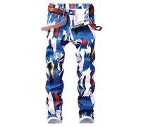 Baylvn Men's Casual Printed Slim Fit Jeans Skinny Denim Pants, D 55-colorful, 32