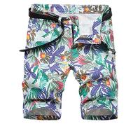 Baylvn Men's Casual Ripped Printed Denim Shorts Slim Fit Summer Beach Jeans Shorts, 0914 Foral, 32