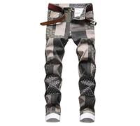 Baylvn Men's Ripped Distressed Destroyed Straight Slim Fit Jeans Skinny Casual Fashion Denim Pants, Mult 819, 34
