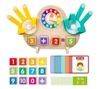 BAYMI Montessori Toys for 3 4 5 Year Old - Math Manipulatives with Clock, Number Blocks & Finger Counting Cards - Educational Preschool Learning Toys for Kids Ages 3+ Boys Girls Birthday Gifts