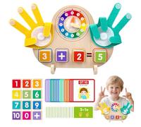 BAYMI Montessori Toys for 3 4 5 Year Old - Math Manipulatives with Clock, Number Blocks & Finger Counting Cards - Educational Preschool Learning Toys for Kids Ages 3+ Boys Girls Birthday Gifts