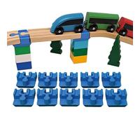 Baymo Duplo to Wooden Track Adapter for Kids Age 3 Years & Up - Railway Set Accessories & Add Ons (10 Adapters)
