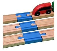 Baymo Male/Female Train Track Adapters to fit Wooden Railway for Kids Age 3 Years & Up - Railway Set Accessories & Add Ons