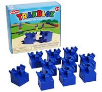 Baymo TrakBlox Adapter Set - Connect Wooden Train Tracks to Compatible Building Bricks - 10-Piece Bridge Builder Kit for Kids Ages 3+