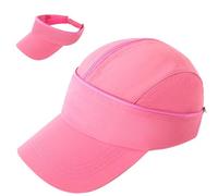 Baynetin Detachable Dual-Purpose Baseball Cap Unisex Quick-Drying Hat Adjustable Breathable Sun Visor Empty Top Hats Sun Protection Cap (Rose Red)