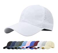 Baynetin Men's Quick Dry Baseball Cap, Breathable Ultralight Mesh Sports Hat, UPF 50+ Sun Protection, Adjustable, White