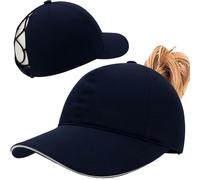 Baynetin Womens Criss Cross Ponytail Baseball Cap,Update High Bun Ponycap Quick Drying Outdoor Sports Hat with Ponytail Hole Adjustable Travel Summer Hat (Navy)