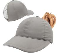 Baynetin Womens Criss Cross Ponytail Baseball Cap,Upgrade High Bun Ponycap Quick Drying Outdoor Sports Hat with Ponytail Hole Adjustable Travel Summer Hat (Light Gray)