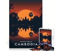 Bayon Temple Cambodia Jigsaw 1000 Pieces for Teenagers Mental Skill Calm Downtime Solid Fit Thoughtful Gift (38x26cm)