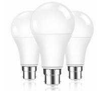 Bayonet LED Light Bulbs 100W Equivalent, 13W A60 B22 LED Standard Bulbs, 6500K Cool White, 1200LM, Daylight Bulbs BC GLS Energy Saving Light Bulbs, Non-Dimmable, Pack of 3