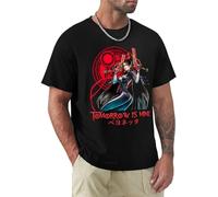 Bayonetta Design for Fans Tomorrow is Mine T Shirts Men's 100% Cotton T-Shirt O Neck Tees Short Sleeve Clothes Unique Size M Black