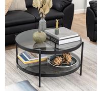 Bayonne Coffee Table - Round - Smoked Glass