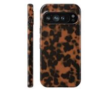 BayPastel X for Google Pixel 9 Pro XL /10 Pro XL Case, Military Grade Drop Protection Hybrid Hard PC Soft Silicone Slim Brown Cheetah Design Protective Case 6.8 inch for Women Men, Turtle Shell