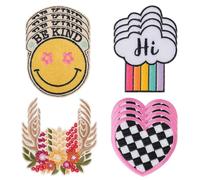 Baypify 16pcs Iron-on Patches Set for Fabric Hat Jacket Jeans Decoration - Cute and Animal Stlye - Sew on or Iron on Patches for Clothing (Cute)