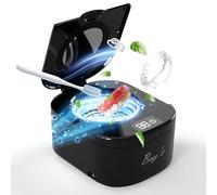 BAY'S 45kHz Ultrasonic Cleaner for Retainer, Dentures, Night Guard and All Dental Instruments - Includes 230ml Cleaning Basket - Perfect for Jewelry and Dental Accessories (Black)