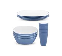 Bayside Blue Pool 12 Piece Two Tone Picnic Tableware Set Bayside Multicolor