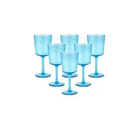 BAYSIDE Lulworth Acrylic Wine Glass, 360ml Set of 6 Blue Reuseable Shatterproof Drinking Glasses, Durable Home Décor, BPA Free, for Outdoor Use, Parties BBQ’s Poolside (6 Pack Wine Glasses)