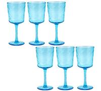 Bayside Set Of 6 Lulworth Acrylic Hammered Wine Glass - Blue
