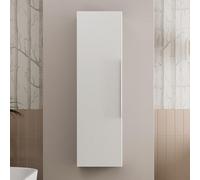 Baystone® 1200 x 350mm Fluted Wall Mounted Tall Bathroom Cabinet Storage Cupboard Unit, Soft Close Door, Matt White