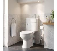 Baystone 2-in-1 Toilet and Sink Combination Unit, Closed Coupled Toilet with Integrated Basin, Soft Close Seat, Dual Flush Cistern, Mixer Tap Included, Space Saving Cloakroom Bathroom Suite, White