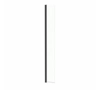 Baystone® 300mm Hinged Return Panel for Wet Room Shower Enclosure Bathroom Cubicle Enclosures, 8mm Fluted Toughened Safety Glass, Frameless, Matt Black