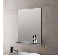 BAYSTONE® 500 x 700mm Bathroom Mirror With Shelf Bevelled Edge Wall Mounted Frameless Vanity Mirrors 4mm Mirrored Glass, Rectangular