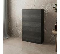 Baystone 500mm Bathroom Back to Wall BTW Toilet WC Cloakroom Furniture Unit Only, Slimline, Flat Pack, Freestanding, Charcoal Grey