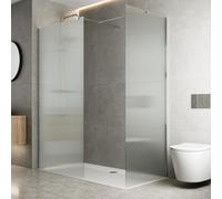 Baystone 900 & 900mm Wet Room Shower Screen Panels 8mm Fluted Toughened Safety Easy Clean Glass Walk in Shower Enclosure, Frameless Panel, Chrome