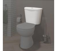 BAYSTONE Bathroom Close Coupled Toilet Cistern Only Dual Flush Ceramic WC White Gloss