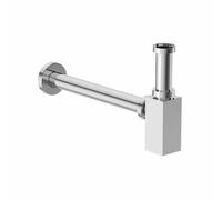 Baystone® Bottle Trap Bathroom Sunk Tap Waste Pipe Set Exposed Traps for Washstand Basin Outlet, Chrome, Square