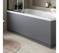 Baystone® Modern 1700mm Front Side MDF Bath Panel 18mm Wooden Panels for Bathroom Baths Soaking Tubs, Adjustable Plinth, Easy to Cut, Grey Gloss