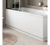 Baystone® Modern 1700mm Front Side MDF Bath Panel 18mm Wooden Panels for Bathroom Baths Soaking Tubs, Adjustable Plinth, Easy to Cut, White Gloss