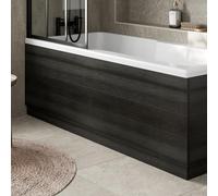 Baystone® Modern 1700mm Front Side MFC Bath Panel 16mm Wooden Panels for Bathroom Baths Soaking Tubs, Adjustable Plinth, Easy to Cut, Charcoal Grey