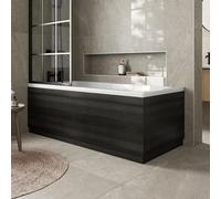 Baystone Modern 1700mm Front Side Panel & 750mm End MFC Bath Panel 16mm Wooden Panels for Bathroom Baths Soaking Tubs, Adjustable Plinth, Easy to Cut, Charcoal Grey