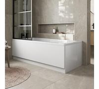 Baystone Modern 1700mm Front Side Panel & 800mm End Acrylic Bath Panel Panels for Bathroom Baths Soaking Tubs, Easy to Cut, White Gloss