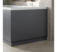 Baystone Modern 750mm End MDF Bath Panel 18mm Wooden Panels for Bathroom Baths Soaking Tubs, Adjustable Plinth, Easy to Cut, Grey Gloss