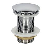 BAYSTONE Modern Unslotted Basin Waste Pop Up Click Clack Plug without Overflow Bathroom Sink Wastes Chrome