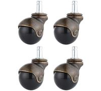 BaYte Swivel Stem Ball Caster Wheels, Antique Brass Casters, Vintage Caster Wheels, for Furniture, Desk, Chair, Trolley, 4 Pcs,2inch
